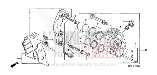 FRONT BRAKE CALIPER NX650X de 1999